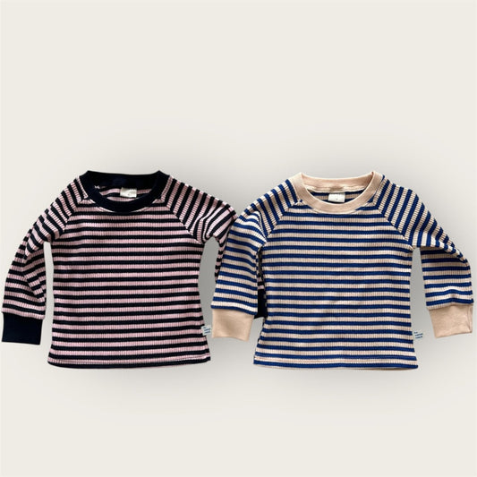 Toddler SP26 Stripe Ribbed Long Sleeve Top (2 - 7y) - 2 Colors - AT NOON STORE