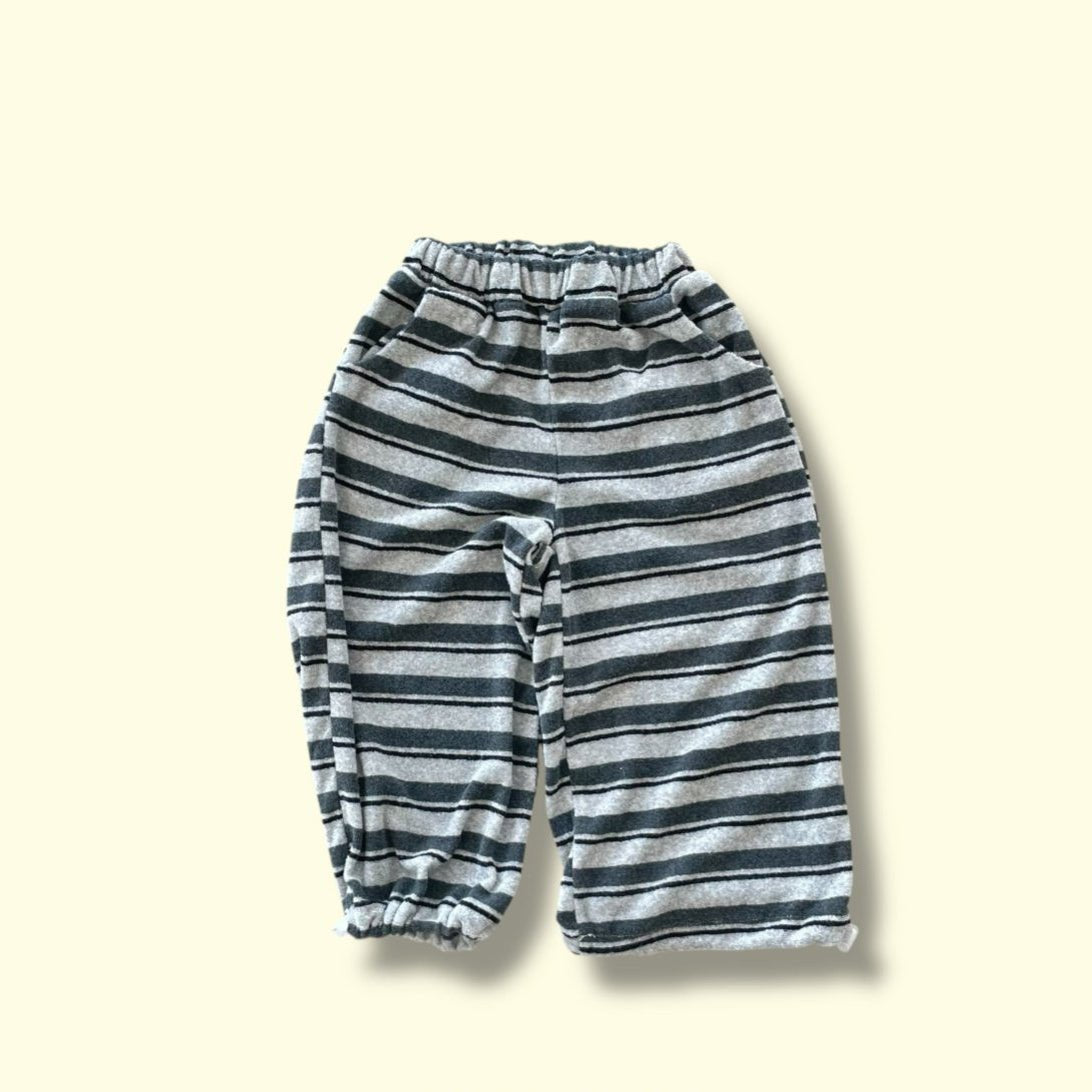 Toddler SP26 Stripe Terry Cloth Adjustable String Hem Pants (3 - 7y) - 2 Colors - AT NOON STORE