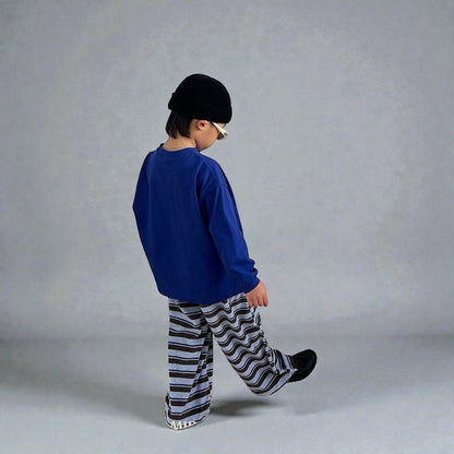 Toddler SP26 Stripe Terry Cloth Adjustable String Hem Pants (3 - 7y) - 2 Colors - AT NOON STORE