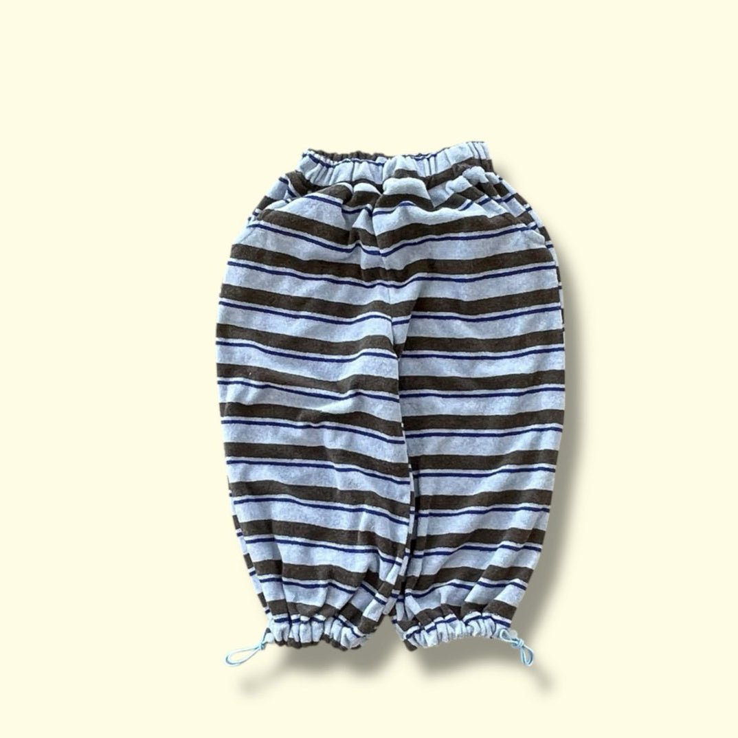 Toddler SP26 Stripe Terry Cloth Adjustable String Hem Pants (3 - 7y) - 2 Colors - AT NOON STORE