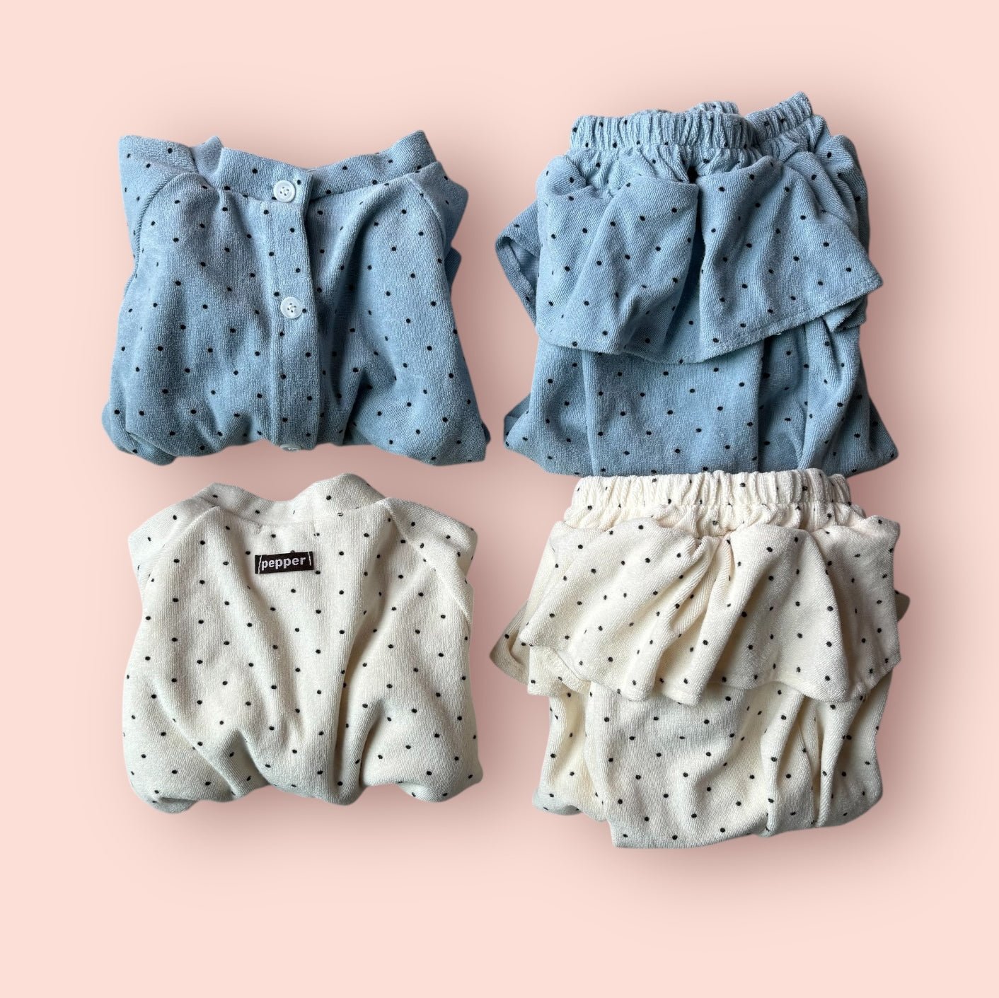 Toddler SP26 Terry Cloth Polka Dot Skirted Jogger Pants (1 - 7y) - 2 Colors kids outfit