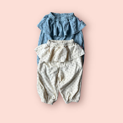 Toddler SP26 Terry Cloth Polka Dot Skirted Jogger Pants (1 - 7y) - 2 Colors kids outfit