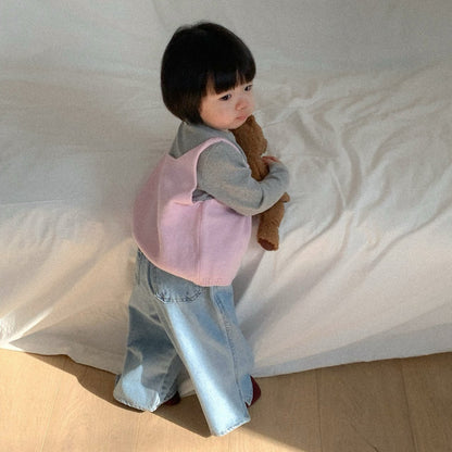 Toddler SP26 Two - Way Knitted Vest (10m - 4y) - Pink - AT NOON STORE