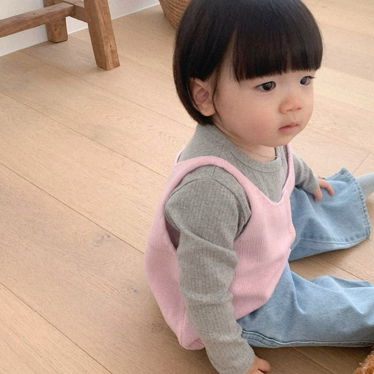 Toddler SP26 Two - Way Knitted Vest (10m - 4y) - Pink - AT NOON STORE