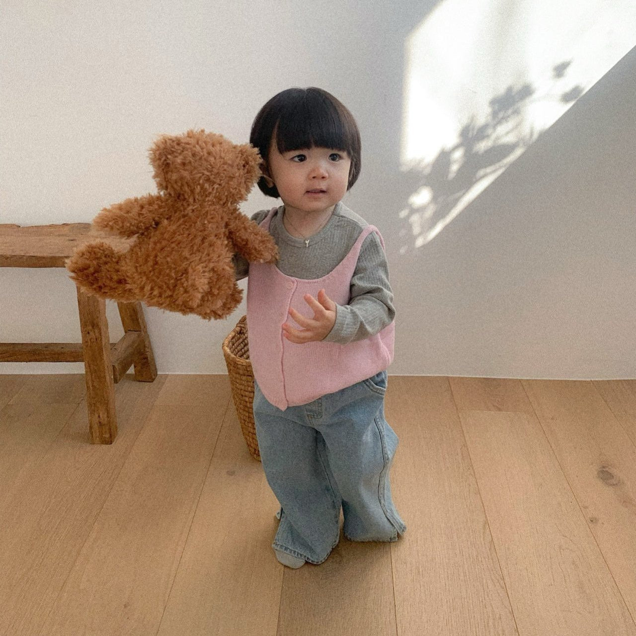 Toddler SP26 Two - Way Knitted Vest (10m - 4y) - Pink - AT NOON STORE