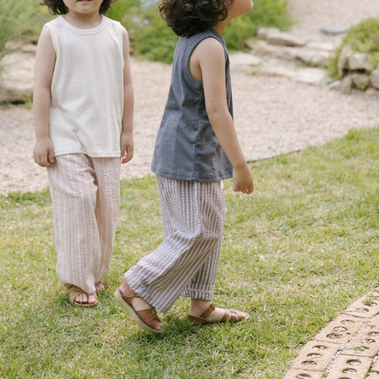 Toddler SS25 Basic Sleeveless Top and Stripe Pull On Pants Set (2 - 7y) - 2 Colors kids outfit