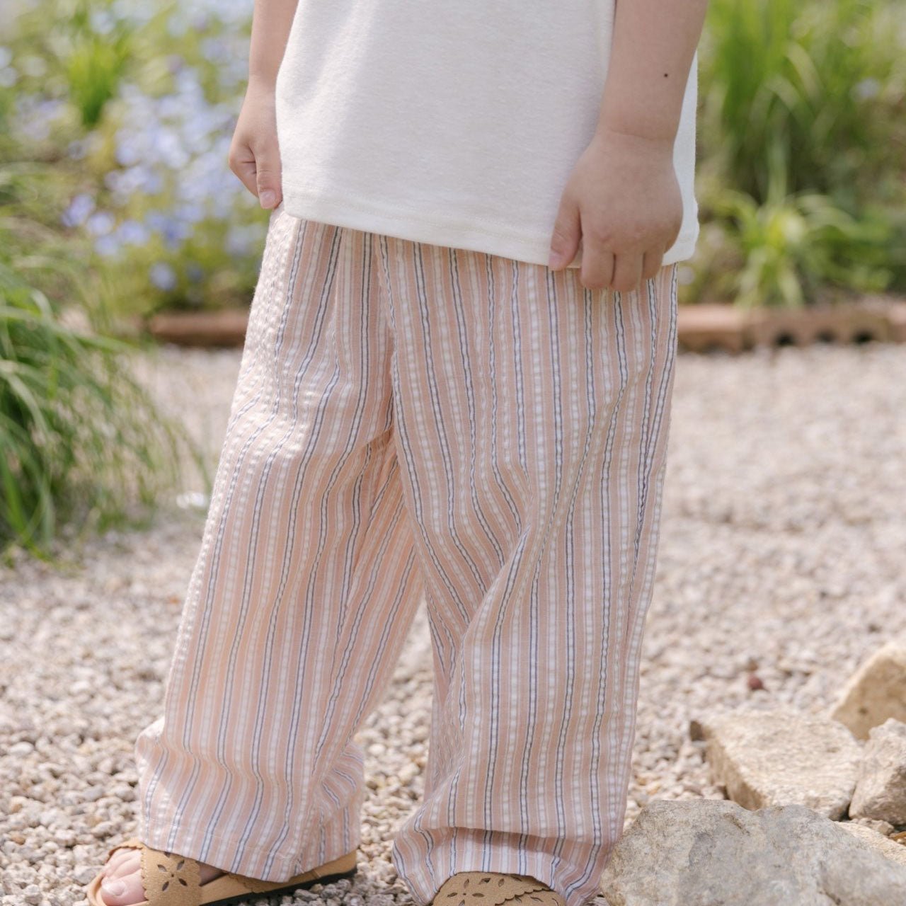 Toddler SS25 Basic Sleeveless Top and Stripe Pull On Pants Set (2 - 7y) - 2 Colors kids outfit