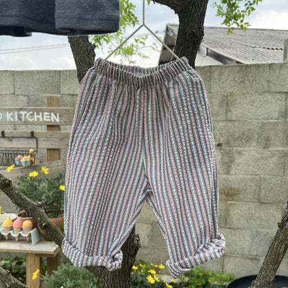 Toddler SS25 Basic Sleeveless Top and Stripe Pull On Pants Set (2 - 7y) - 2 Colors kids outfit