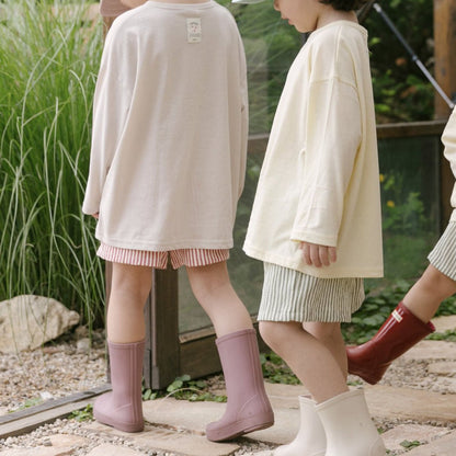 Toddler SS25 Basic Top and Stripe Shorts Set (2 - 7y) - 2 Colors kids outfit