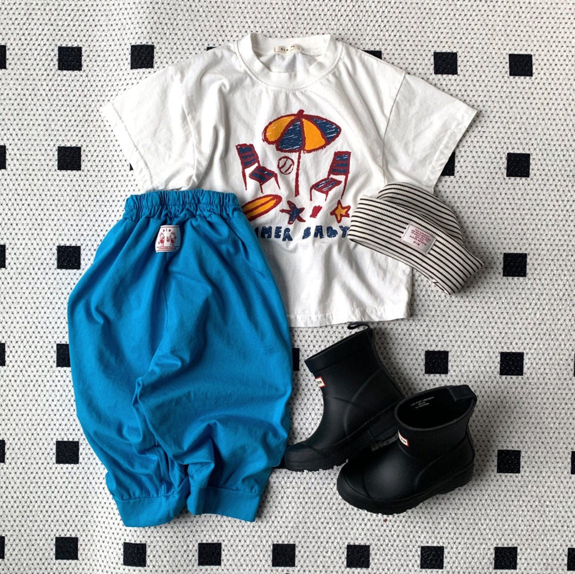 Toddler SS25 Comfy Jogger Pants (1 - 7y) - Blue kids outfit