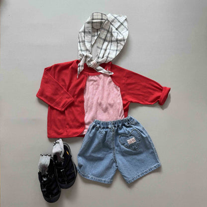 Toddler SS25 Contrast Trim Terry Cloth Cami (3 - 10y) - Pink kids outfit