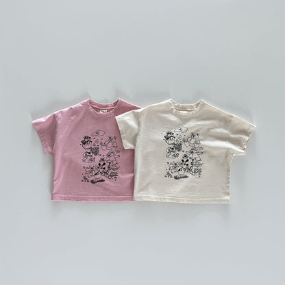 Toddler SS25 Graphic Print Short Sleeve Tee (12m - 10y) - 2 Colors kids outfit