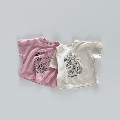 Toddler SS25 Graphic Print Short Sleeve Tee (12m - 10y) - 2 Colors kids outfit