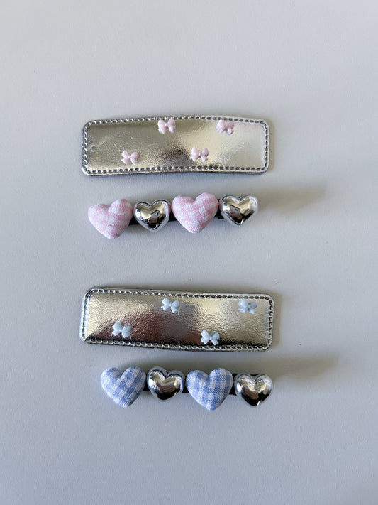 Toddler SS25 Heart Hair Clip Set (2PK ) - 2 Colors kids outfit