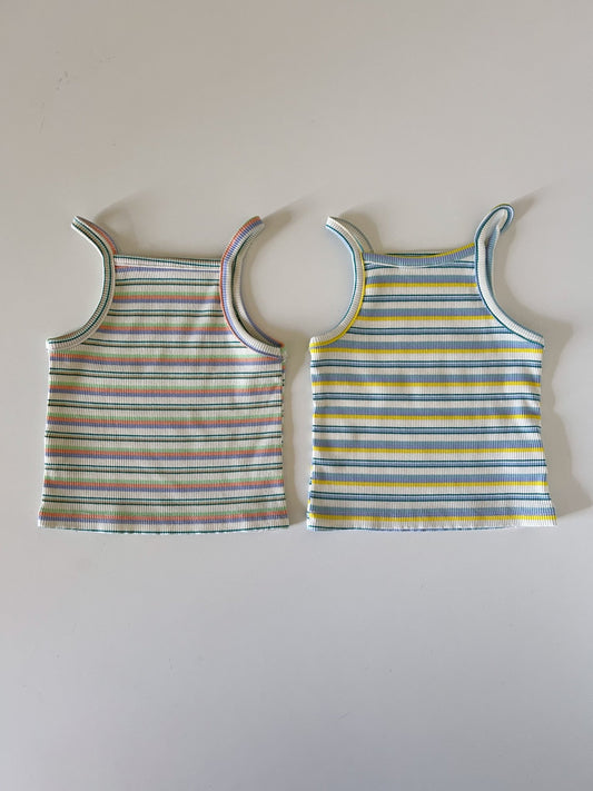 Toddler SS25 Multi Color Stripe Ribbed Cami Top (1 - 8y) - 2 Colors kids outfit