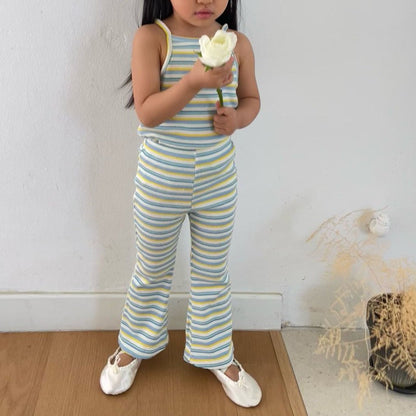 Toddler SS25 Multi Color Stripe Ribbed Pants (1 - 8y) - 2 Colors kids outfit