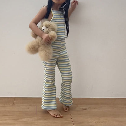 Toddler SS25 Multi Color Stripe Ribbed Pants (1 - 8y) - 2 Colors kids outfit