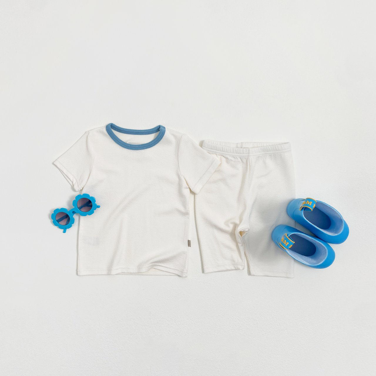 Toddler SS25 Ringer Short Sleeve Top and Pants Set (1 - 7y) - 2 Colors kids outfit