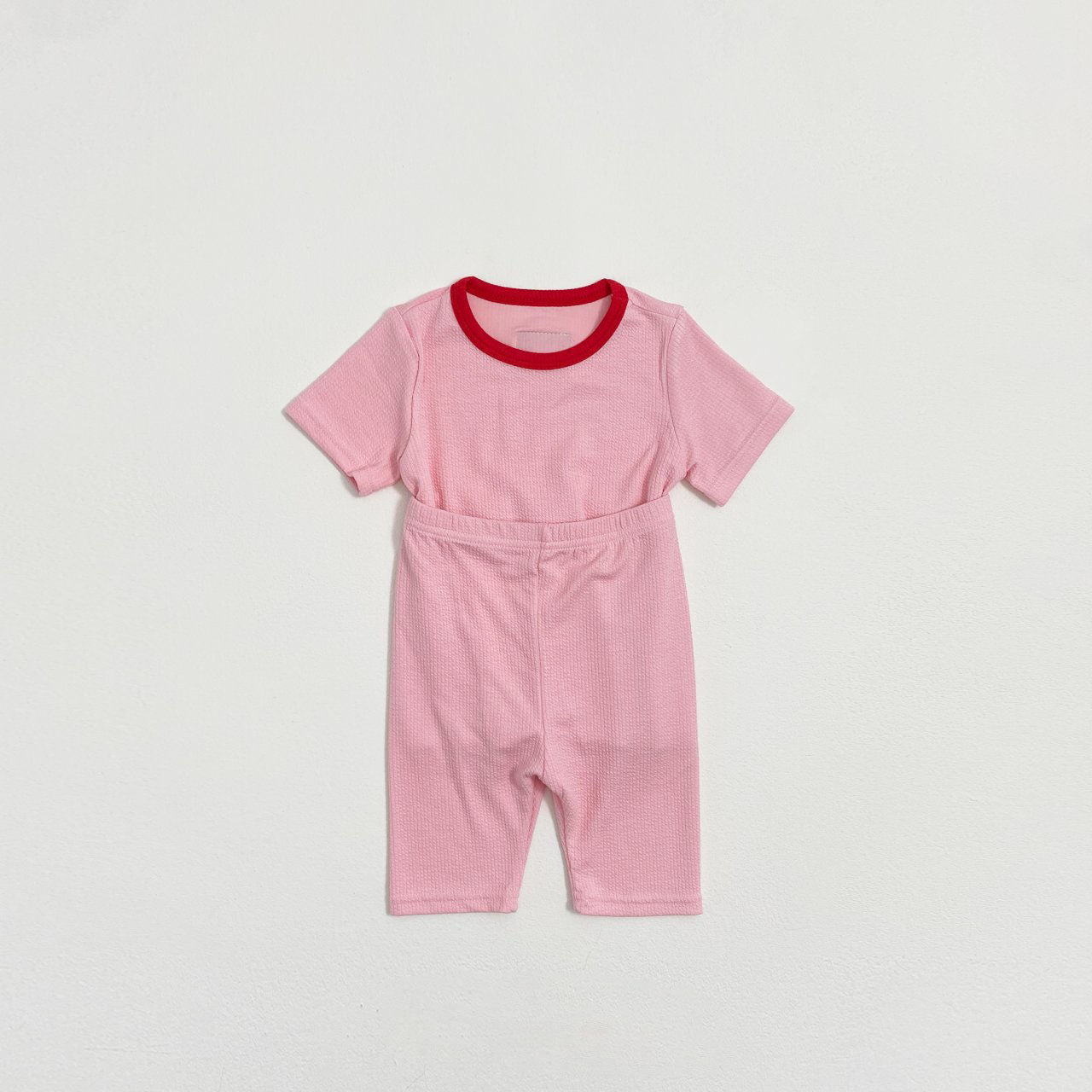 Toddler SS25 Ringer Short Sleeve Top and Pants Set (1 - 7y) - 2 Colors kids outfit