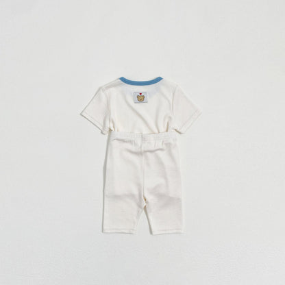 Toddler SS25 Ringer Short Sleeve Top and Pants Set (1 - 7y) - 2 Colors kids outfit
