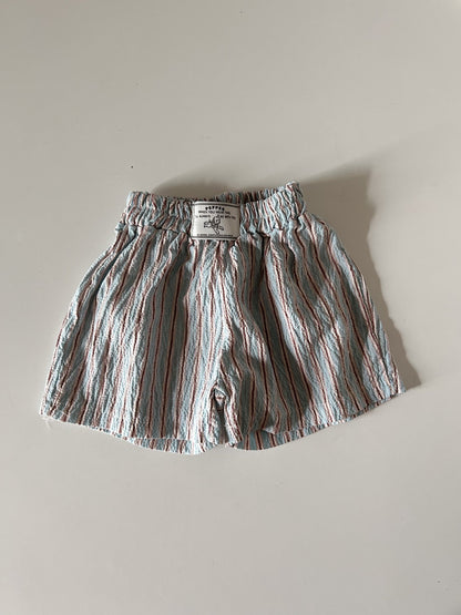 Toddler SS25 Stripe Boxer Shorts (1 - 7y) - Sky Blue kids outfit