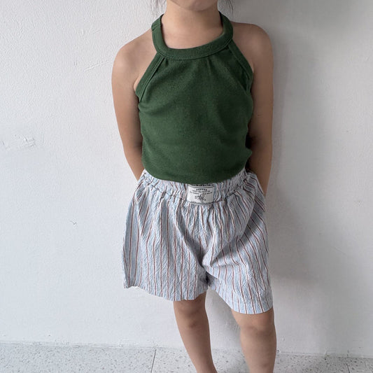 Toddler SS25 Stripe Boxer Shorts (1 - 7y) - Sky Blue kids outfit