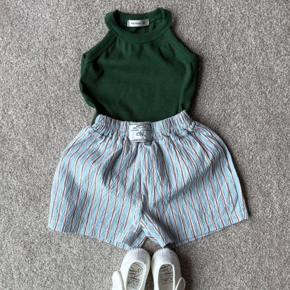 Toddler SS25 Stripe Boxer Shorts (1 - 7y) - Sky Blue kids outfit
