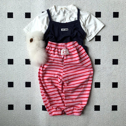Toddler SS25 Stripe Jogger Pants (1 - 7y) - Pink kids outfit