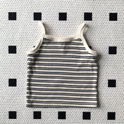 Toddler SS25 Stripe Ribbed Spaghetti Strap top (1 - 7y) - 2 Colors kids outfit