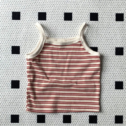 Toddler SS25 Stripe Ribbed Spaghetti Strap top (1 - 7y) - 2 Colors kids outfit