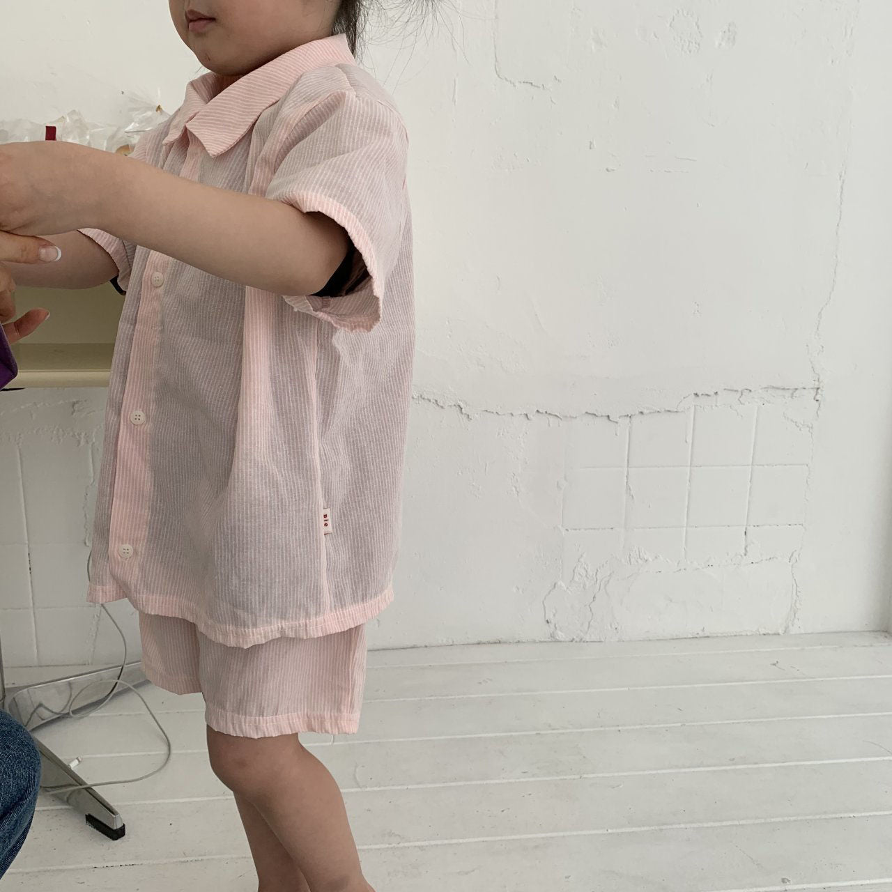 Toddler SS25 Stripe Short Sleeve Shirt (1 - 7y) - 2 Colors kids outfit