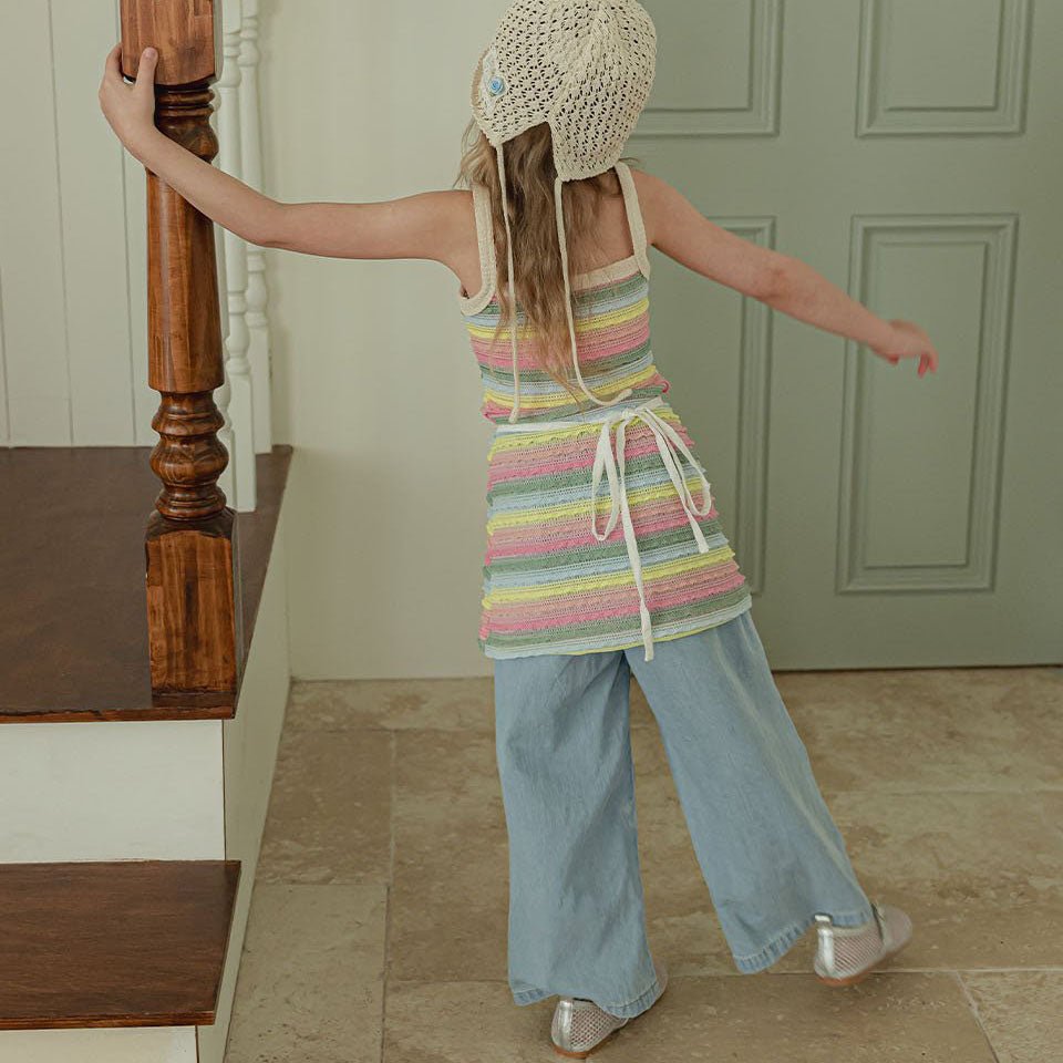 Toddler SS25 Stripe Tank Crochet Dress (1 - 7y) - 2 Colors kids outfit