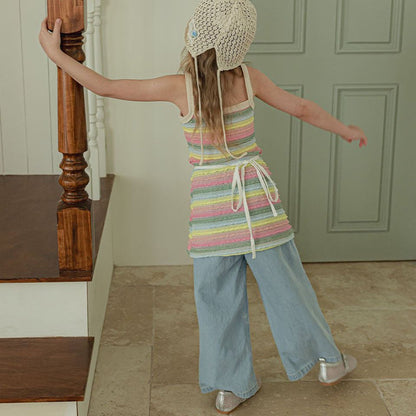 Toddler SS25 Stripe Tank Crochet Dress (1 - 7y) - 2 Colors kids outfit