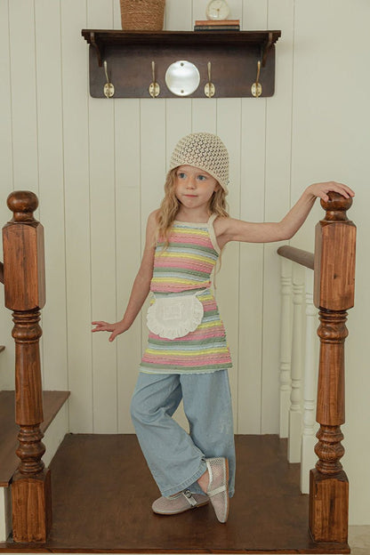 Toddler SS25 Stripe Tank Crochet Dress (1 - 7y) - 2 Colors kids outfit