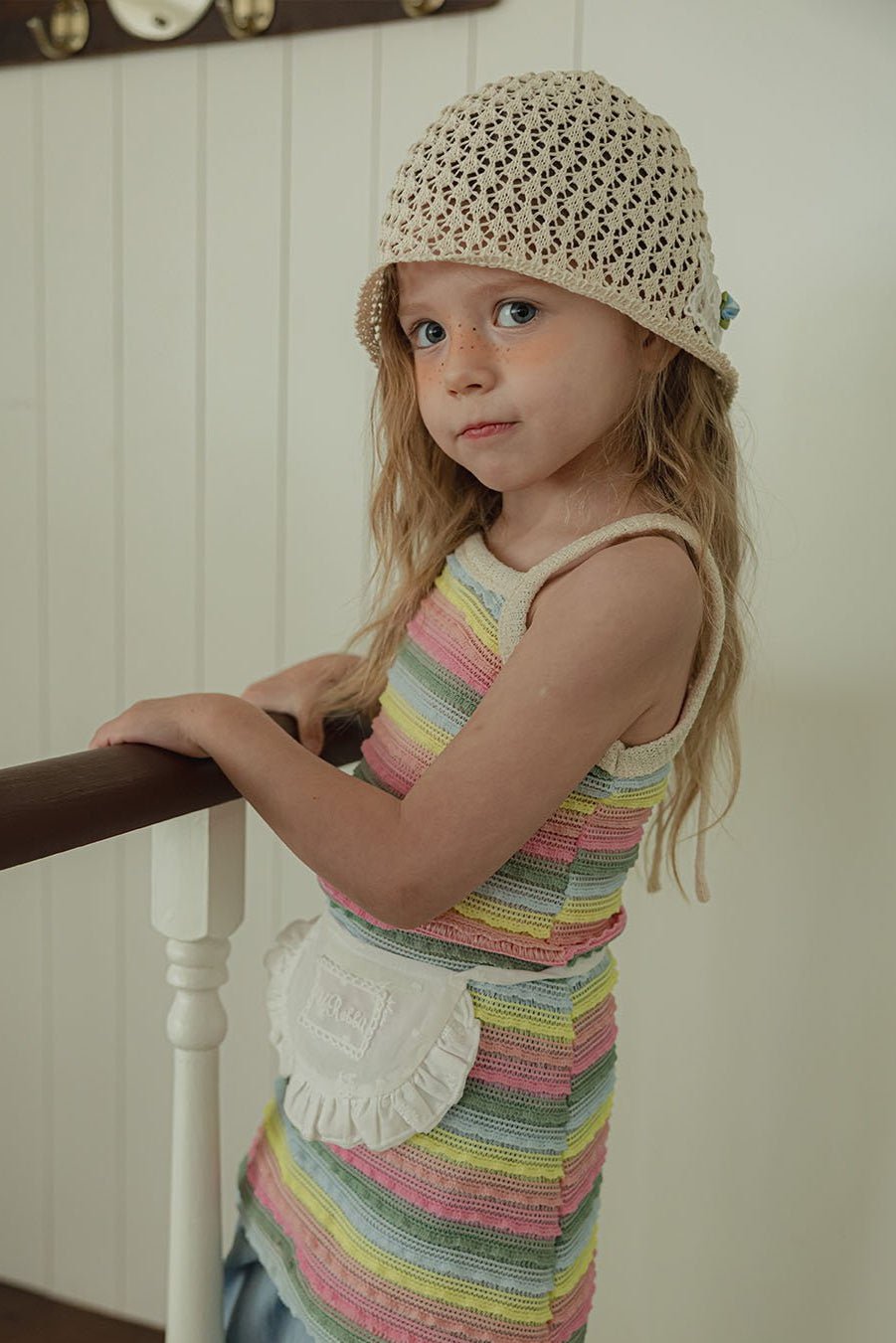 Toddler SS25 Stripe Tank Crochet Dress (1 - 7y) - 2 Colors kids outfit