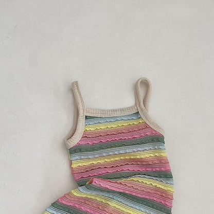 Toddler SS25 Stripe Tank Crochet Dress (1 - 7y) - 2 Colors kids outfit