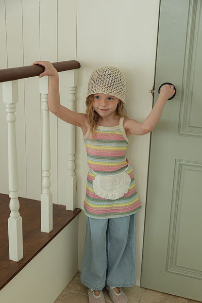 Toddler SS25 Stripe Tank Crochet Dress (1 - 7y) - 2 Colors kids outfit