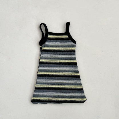 Toddler SS25 Stripe Tank Crochet Dress (1 - 7y) - 2 Colors kids outfit