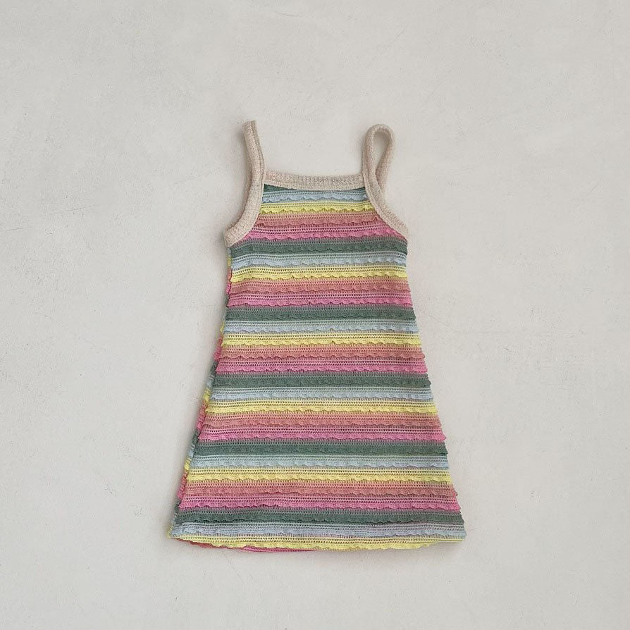 Toddler SS25 Stripe Tank Crochet Dress (1 - 7y) - 2 Colors kids outfit