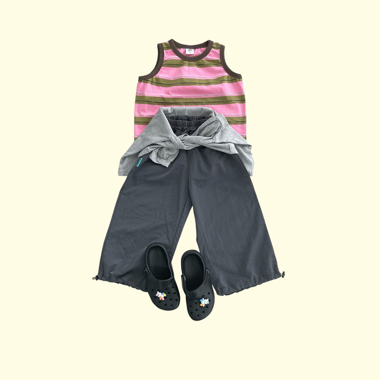 Toddler SS26 Adjustable Hem Jogger Pants (3 - 11y) - 2 Colors kids outfit