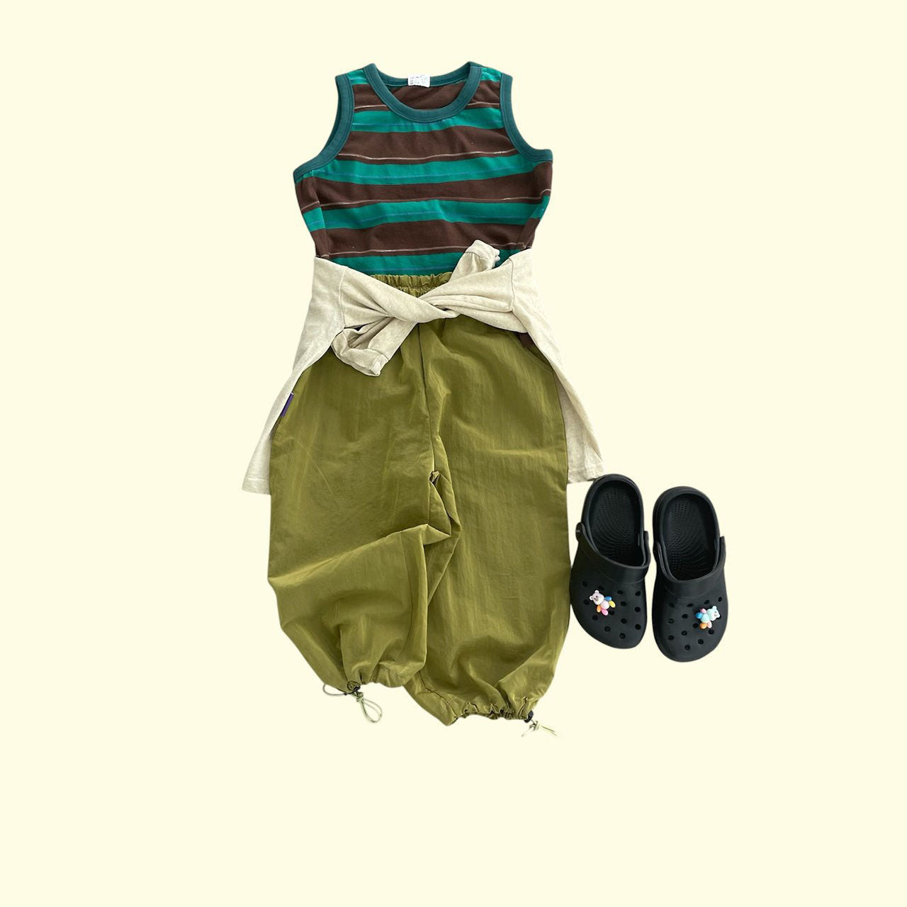 Toddler SS26 Adjustable Hem Jogger Pants (3 - 11y) - 2 Colors kids outfit