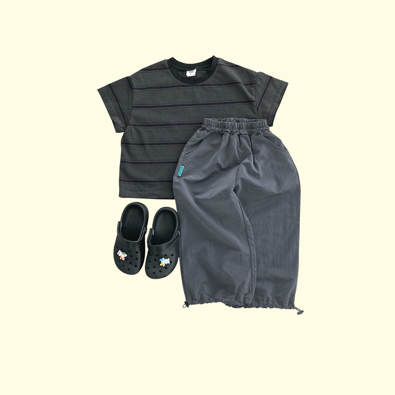 Toddler SS26 Adjustable Hem Jogger Pants (3 - 11y) - 2 Colors kids outfit