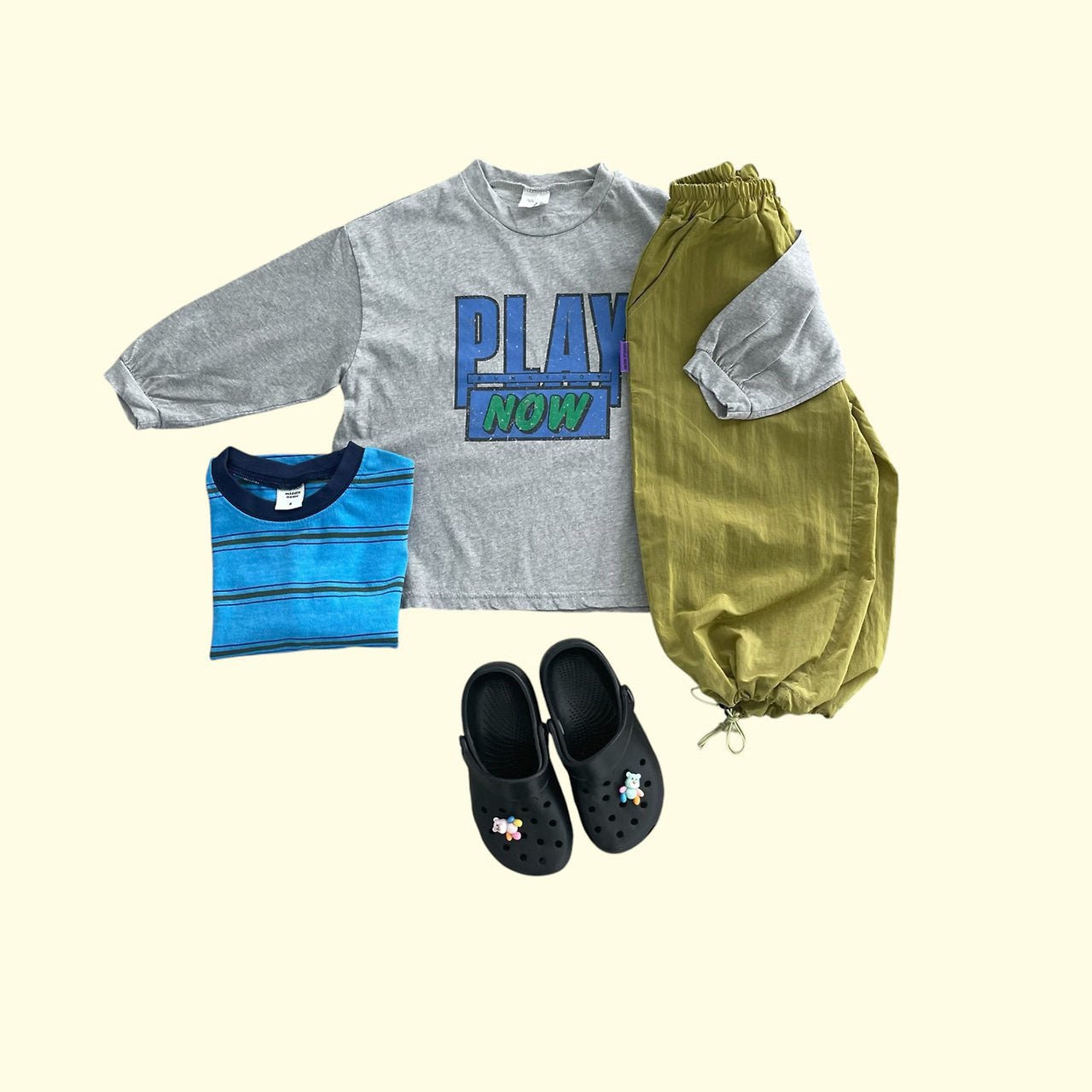 Toddler SS26 Adjustable Hem Jogger Pants (3 - 11y) - 2 Colors kids outfit