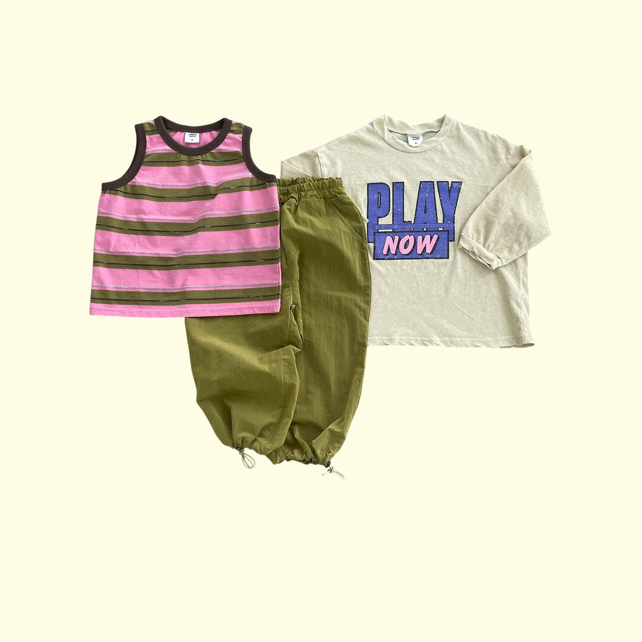 Toddler SS26 Adjustable Hem Jogger Pants (3 - 11y) - 2 Colors kids outfit