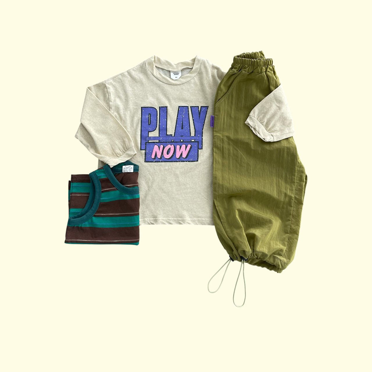 Toddler SS26 Adjustable Hem Jogger Pants (3 - 11y) - 2 Colors kids outfit