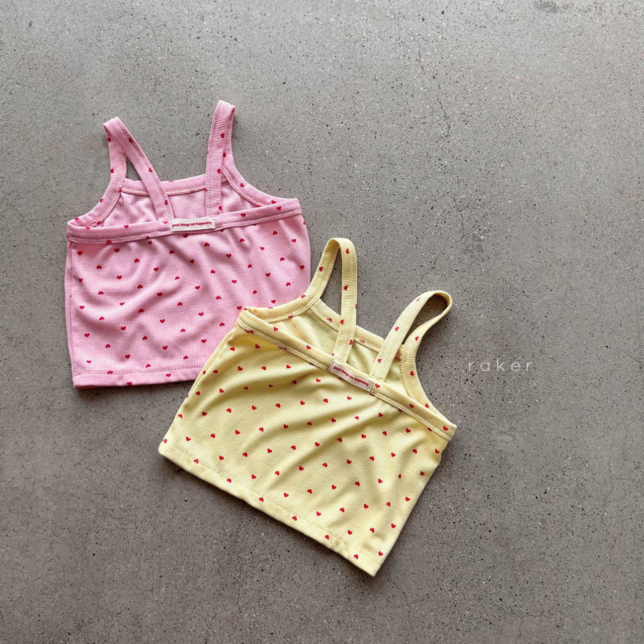 Toddler SS26 All-Over Heart Ribbed Tank Top (1-8y) - 2 Colors kids outfit