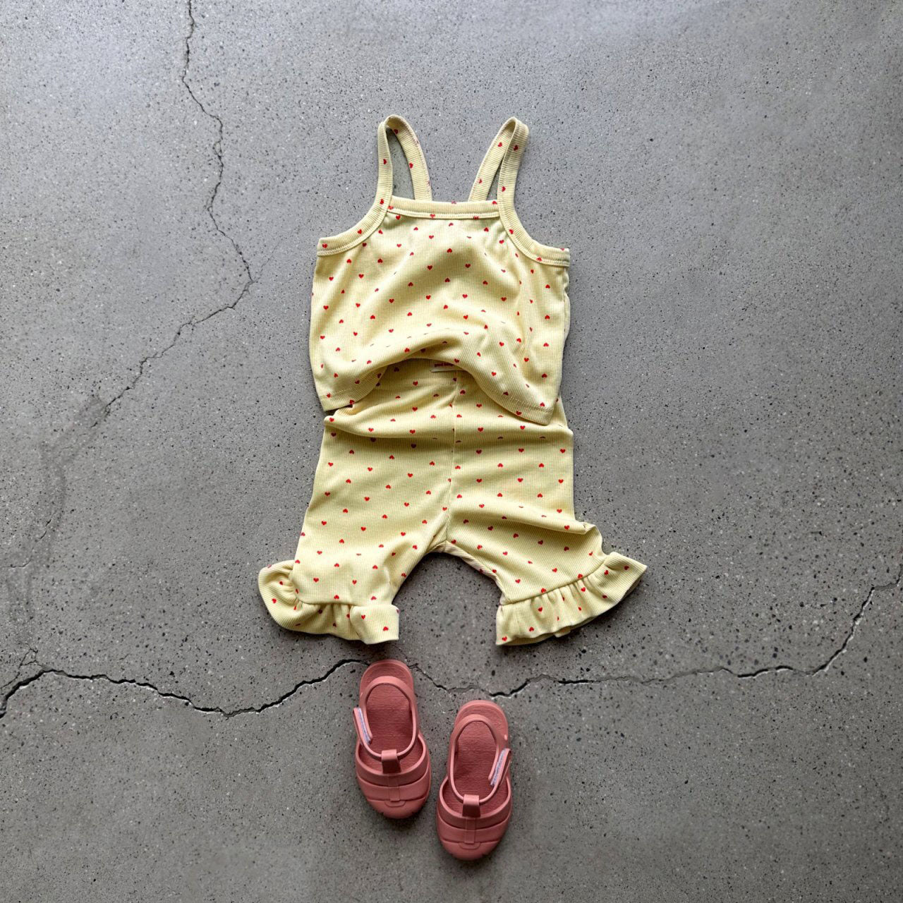 Toddler SS26 All-Over Heart Ribbed Tank Top (1-8y) - 2 Colors kids outfit