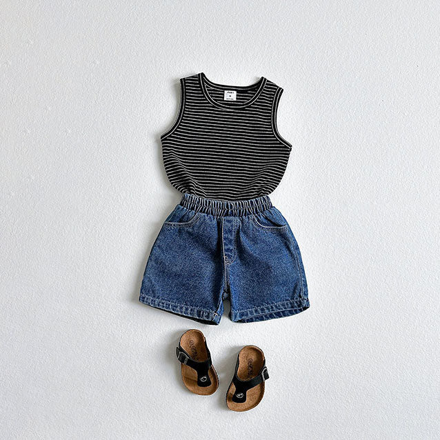 Toddler SS26 Basic Denim Shorts (2 - 10y) - 3 Colors - AT NOON STORE