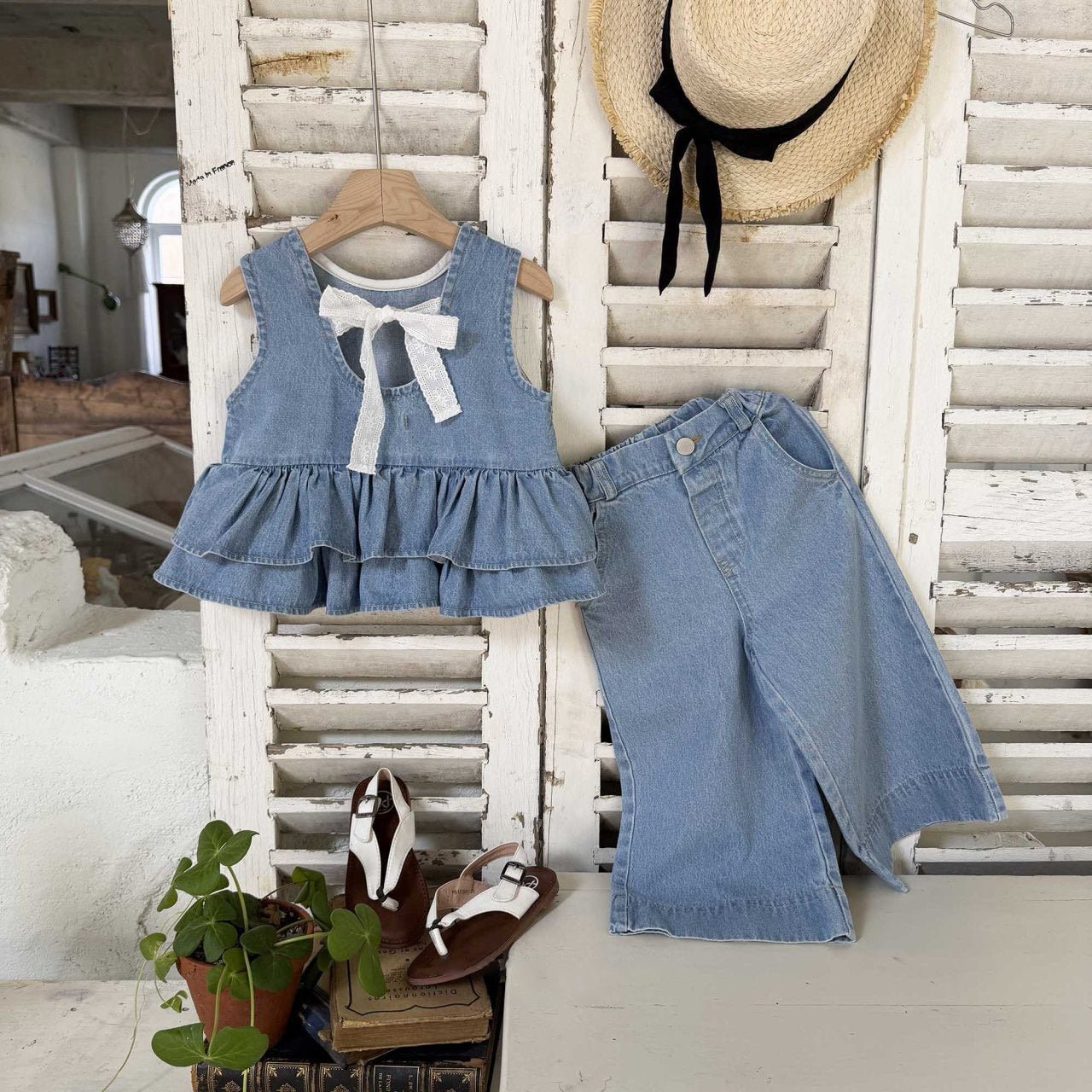 Toddler SS26 Bow Back Ruffle Hem Top (1 - 6y) - 2 Colors - AT NOON STORE