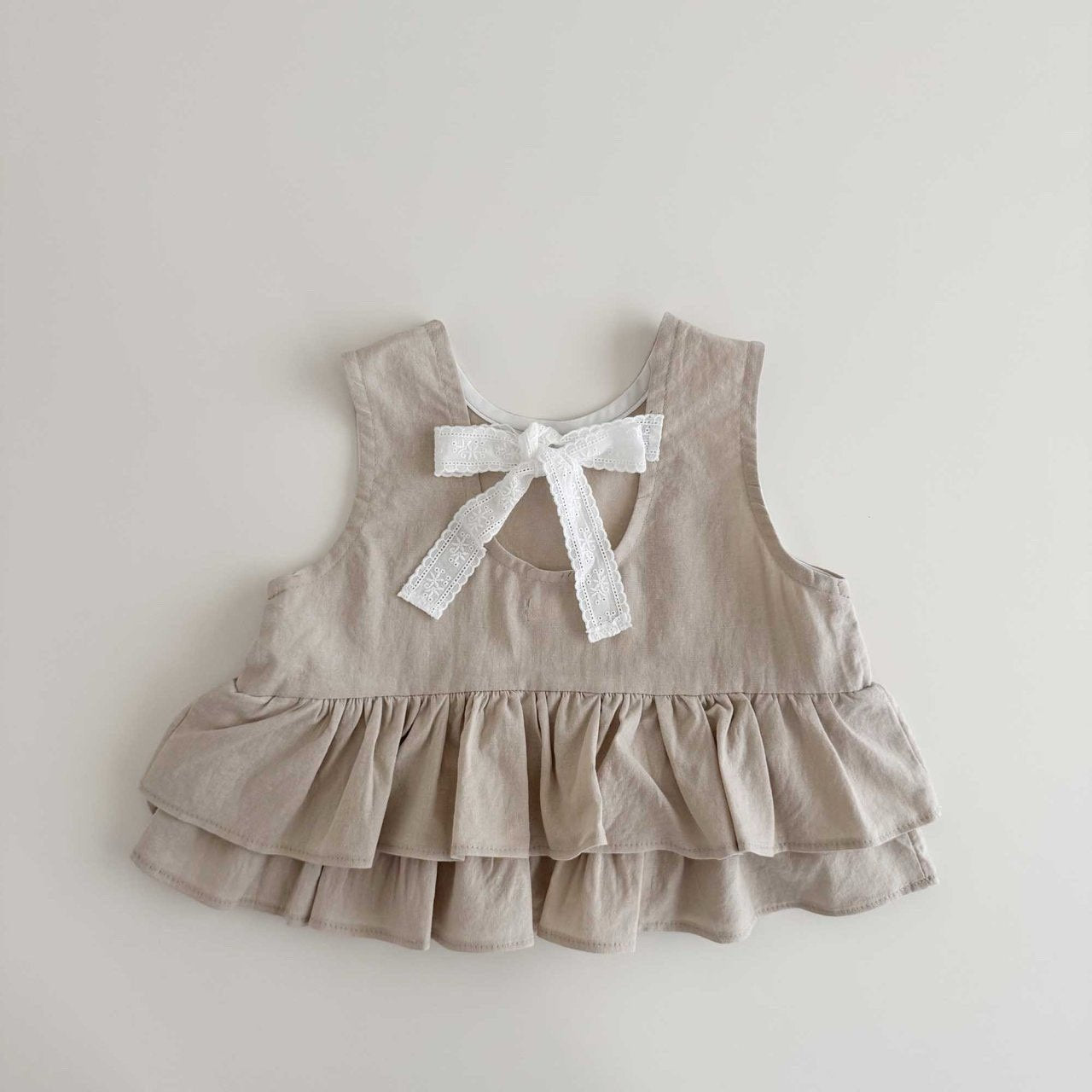 Toddler SS26 Bow Back Ruffle Hem Top (1 - 6y) - 2 Colors - AT NOON STORE